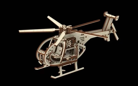 Drewniane puzzle 3D. Helikopter - Śmigłowiec