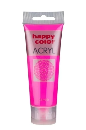 Farba akrylowa 75ml różowy fluo HAPPY COLOR