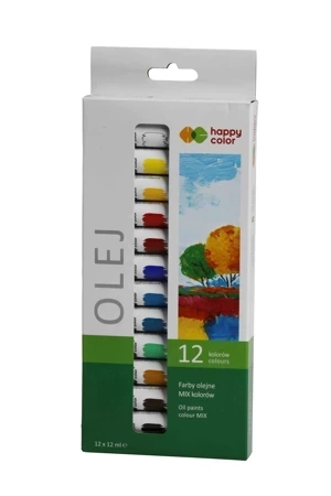 Farba olejna  12 kolorów x 12 ml Happy Color