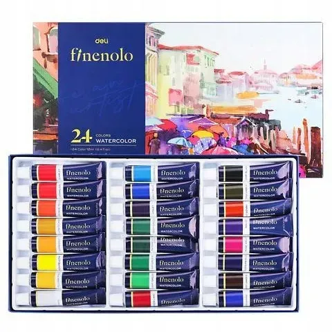 Farby akwarelowe Finenolo 12ml. 24 kolory