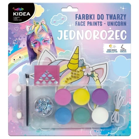 Farby do twarzy zestaw Kidea Unicorn