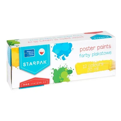 Farby plakatowe Starpak 12 kolorów 20ml