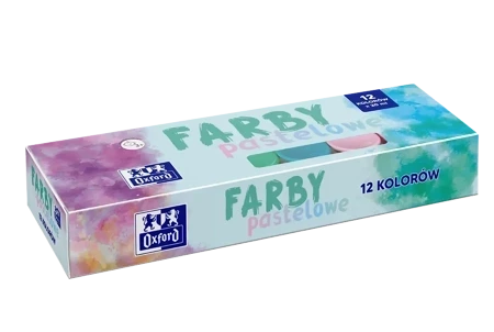 Farby plakatowe pastelowe Oxford 12 kolorów 20ml