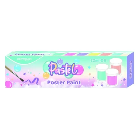 Farby plakatowe pastelowe + pędzel 22ml 6 kolów