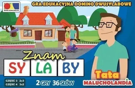 Gra domino. Znam sylaby. Cz. 3 i 4 - zestaw Tata