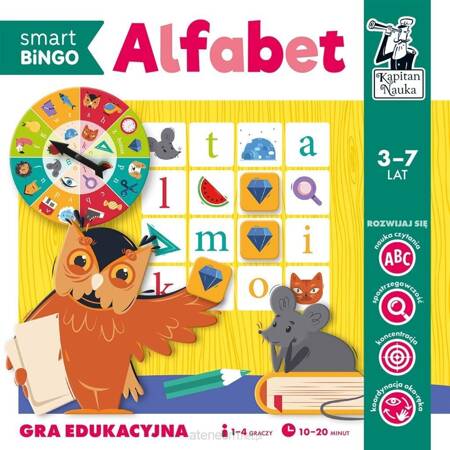 Gra edukacyjna. Alfabet. Smart Bingo. Kapitan Nauka 3-7 lat