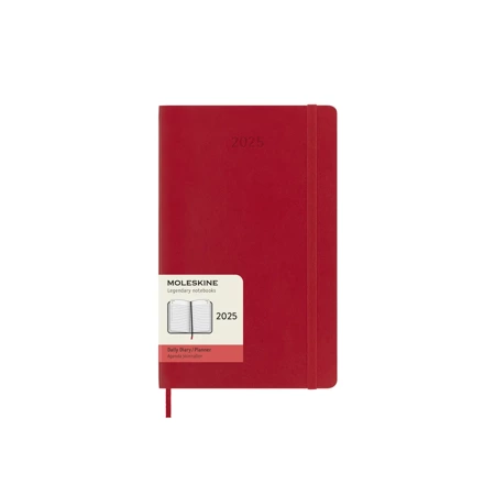 Kalendarz 2025 12M Moleskine L dzienny Scarlet Red 13x21