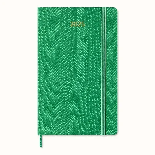 Kalendarz 2025 12M Moleskine L tygodniowy skóra węża zielony 13x21