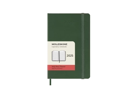 Kalendarz 2025 12M Moleskine P dzienny Myrtle Green 9x14