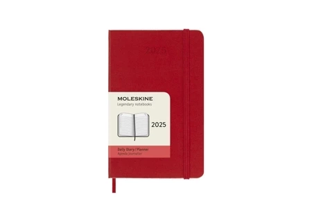 Kalendarz 2025 12M Moleskine P dzienny Scarlet Red 9x14