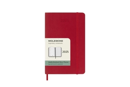 Kalendarz 2025 12M Moleskine P tygodniowy Scarlet Red 9x14