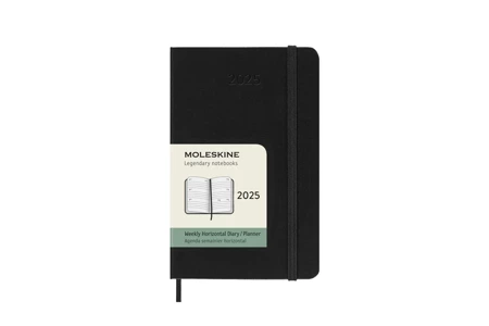 Kalendarz 2025 12M Moleskine P tygodniowy horyzontalny czarny 9x14