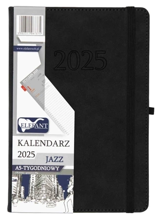 Kalendarz 2025 Jazz A5 tygodniowy czarny