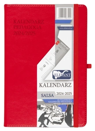 Kalendarz Pedagoga 2024-2025 Salsa A5 tygodniowy czerwony