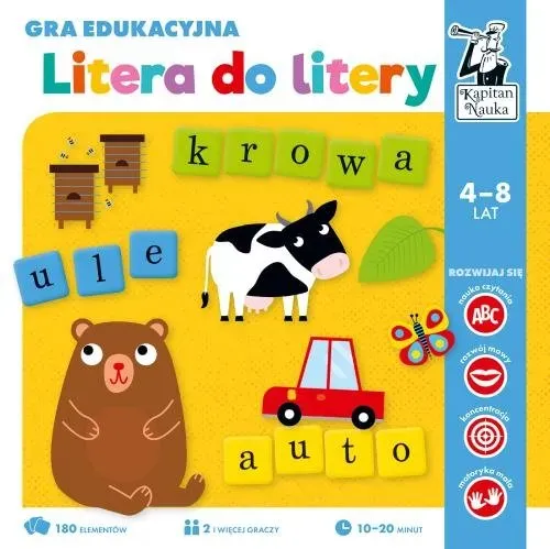 Kapitan Nauka. Gra edukacyjna. Litera do litery (4-8 lat)