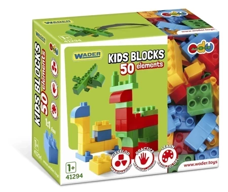 Klocki 50 elementów Kids Blocks w pojemniku 41294