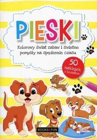 Kolorowanka. Pieski. Kolorowy świat zabaw i świetne pomysły na spędzenie czasu (74 naklejki z brokatem)