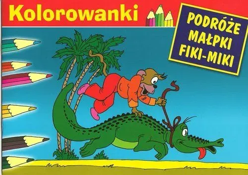 Kolorowanka Podróże Małpki Fiki-Miki (Małpka i krokodyl)