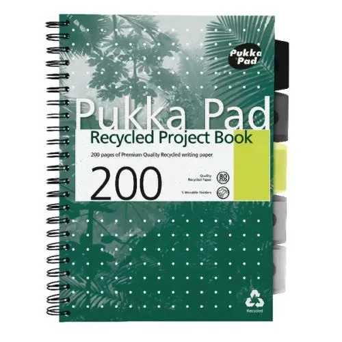 Kołozeszyt Pukka Pad A4 Project Book z recyklingu zielony