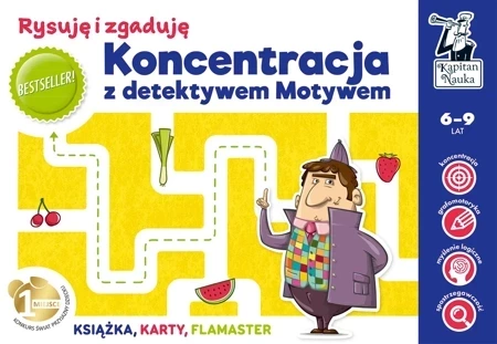 Koncentracja z detektywem Motywem. Rysuję i zgaduję. Kapitan Nauka (wyd. 2022)