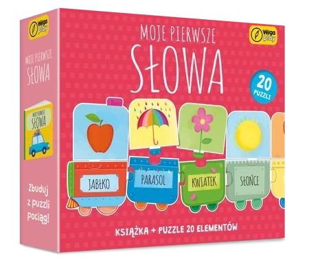 Książka i puzzle Moje pierwsze słowa 20 elementów