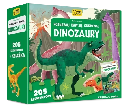 Książka i puzzle Poznawaj, baw się, odkrywaj Dinozaury 205 elementów