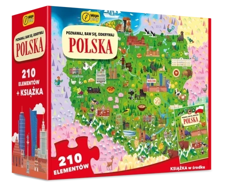 Książka i puzzle Poznawaj, baw się, odkrywaj Polska 210 elementów