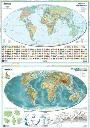 Mapa świata A2 Dwustronna ścienna ART-MAP