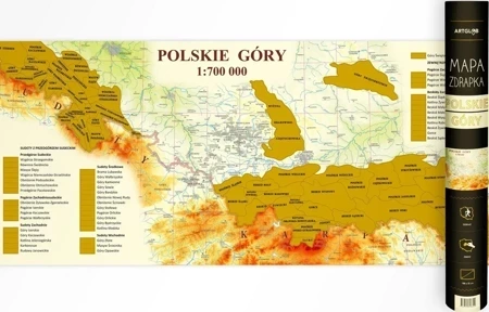 Mapa zdrapka - Polskie Góry 1:700 000