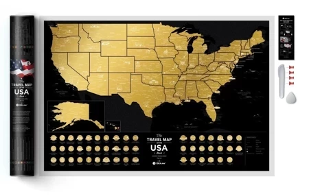 Mapa zdrapka - Travel Map USA Black