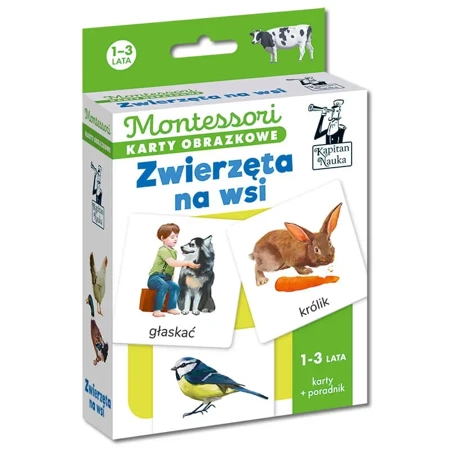 Montessori. Karty obrazkowe Zwierzęta na wsi (1-3 lata). Kapitan Nauka