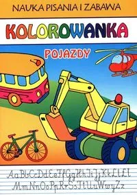 Nauka pisania i zabawa Pojazdy Kolorowanka