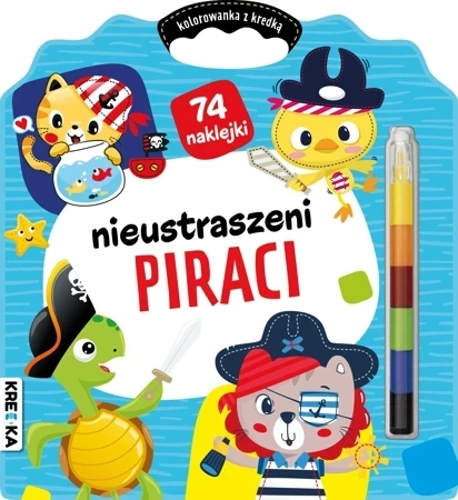 Nieustraszeni piraci. Kolorowanka z kredką