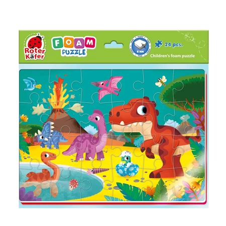 Piankowe puzzle A4. Zabawne obrazki. Dinozaury