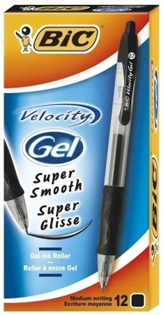 Pióro żelowe Velocity Gel czarny (12szt) BIC