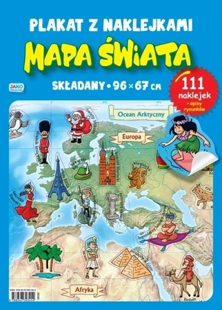 Plakat z naklejkami Mapa Świata