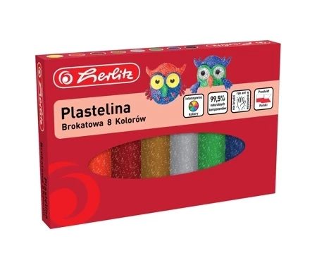 Plastelina brokatowa 8 kolorów