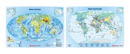 Podkład dwustronny z mapą świata