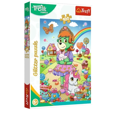 Puzzle 100 Glitter Brokatowe Trefliki 14833