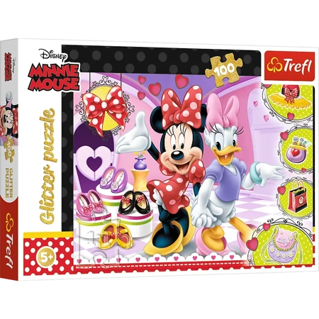 Puzzle 100 brokatowe Minnie i błyskotki 14820