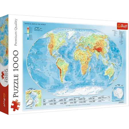 Puzzle 1000 Mapa fizyczna Świata 10463