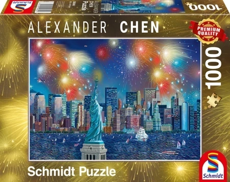 Puzzle 1000 PQ Fajerwerki nad Statuą Wolności A. Chen 108672