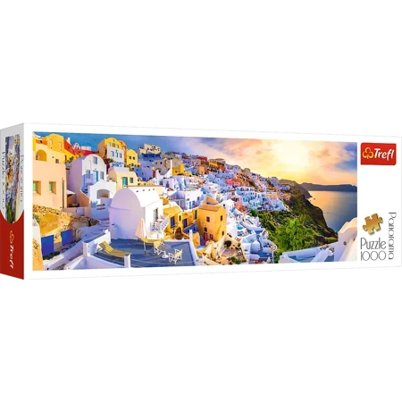 Puzzle 1000 panorama Zachód słońca na Santorini Grecja 29054