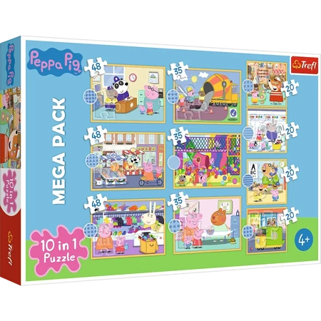 Puzzle 10w1 Poznaj Świnkę Peppę 90383