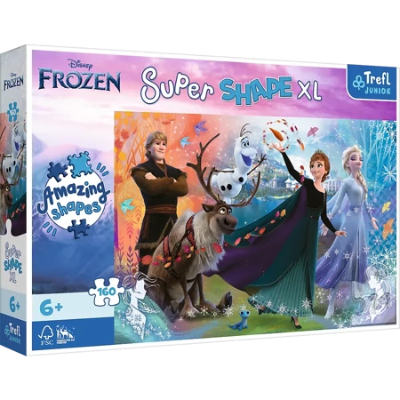 Puzzle 160 XL super shape Odkryj świat Frozen 50022