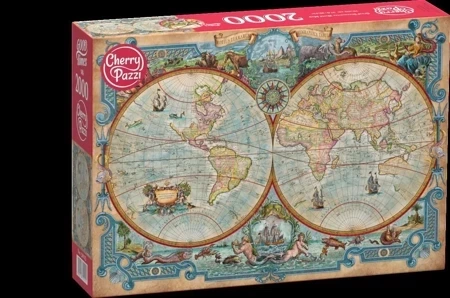 Puzzle 2000 CherryPazzi Great Discoveries World Map 50125