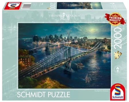 Puzzle 2000 PQ Światło księżyca nad Manhattanem Nowy Jork 112733