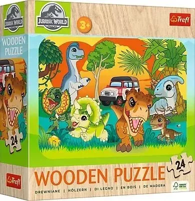 Puzzle 24 Puzzle Drewniane Poznaj dinozaury 20276