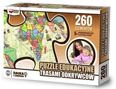 Puzzle 260 edukacyjne Trasami odkrywców