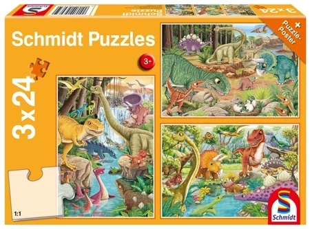 Puzzle 3 x 24 Dinozaury 112308